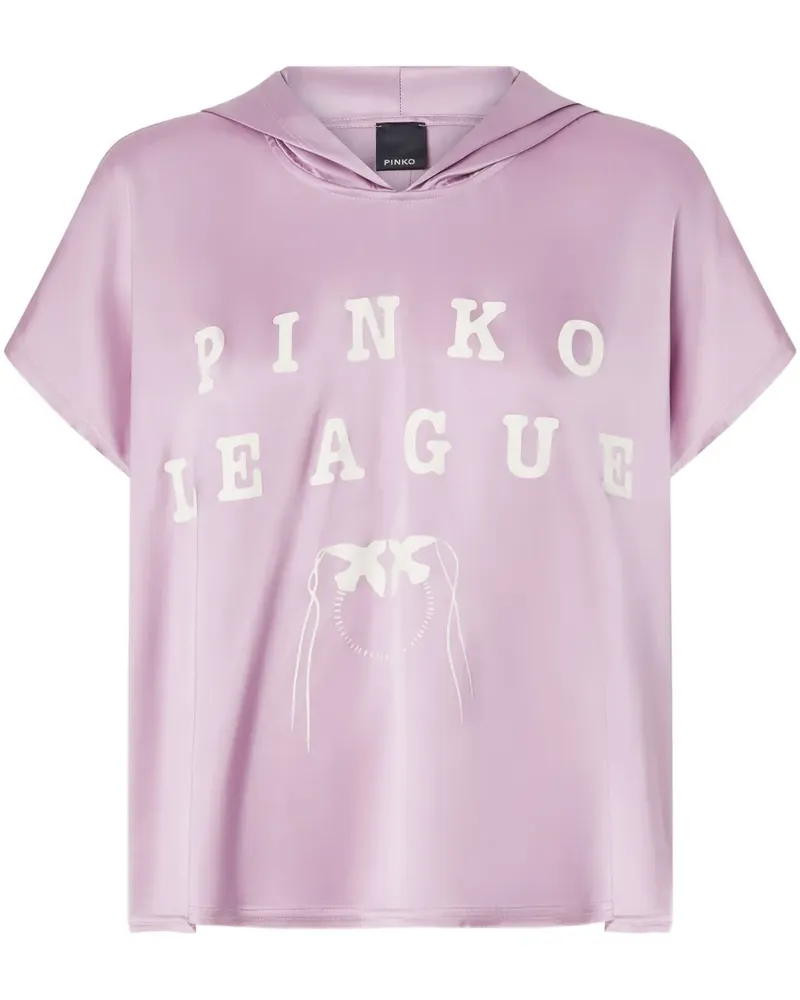 Pinko Oberteil mit Logo-Print - Rosa Rosa