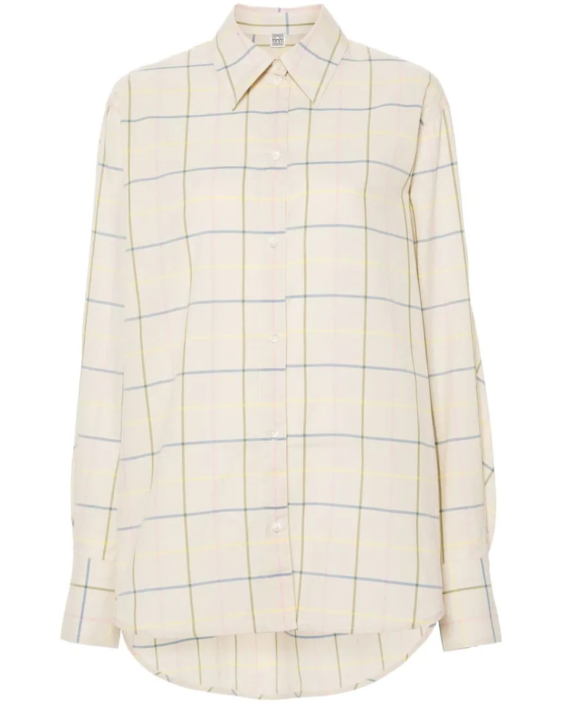Totême Popeline-Hemd mit Windowpane-Karo - Nude Nude