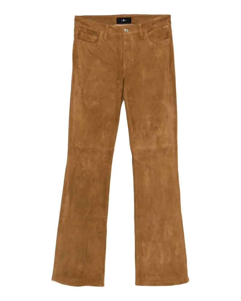 7 for all mankind Ausgestellte Hose mit Wildleder-Finish - Braun Braun