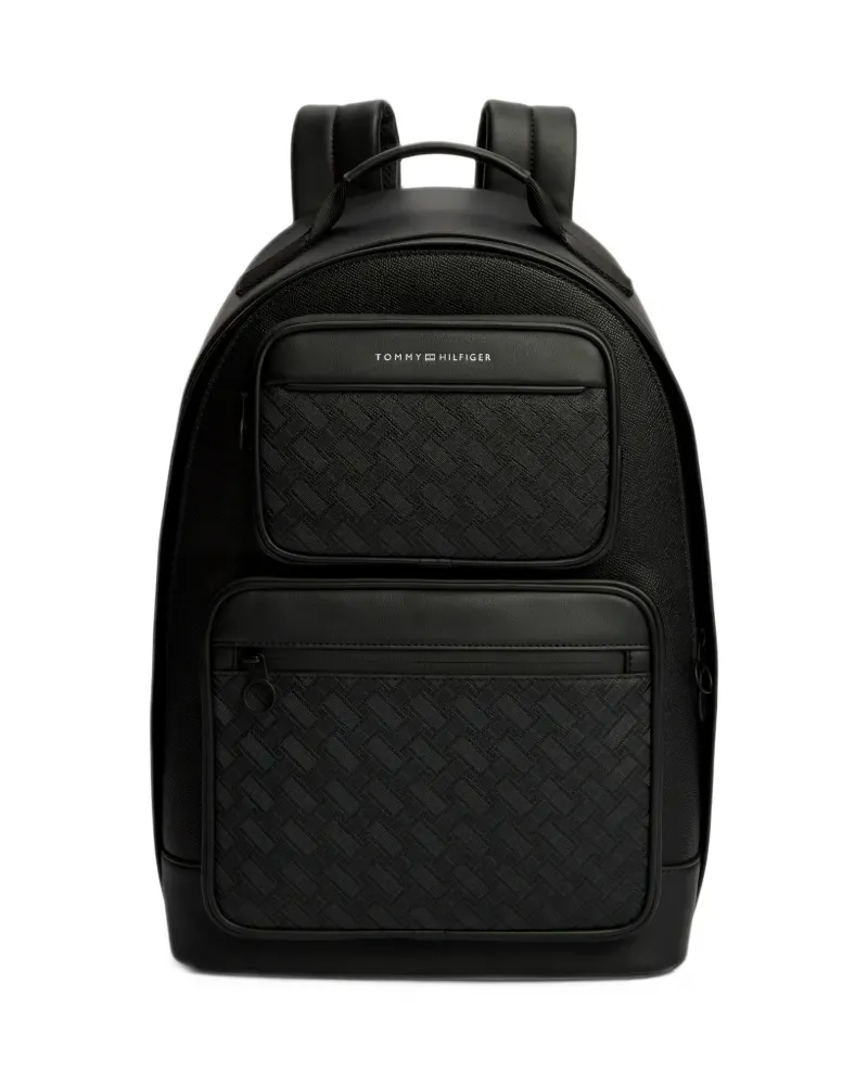 Tommy Hilfiger Rucksack mit Logo-Print und strukturiertem Einsatz - Schwarz Schwarz