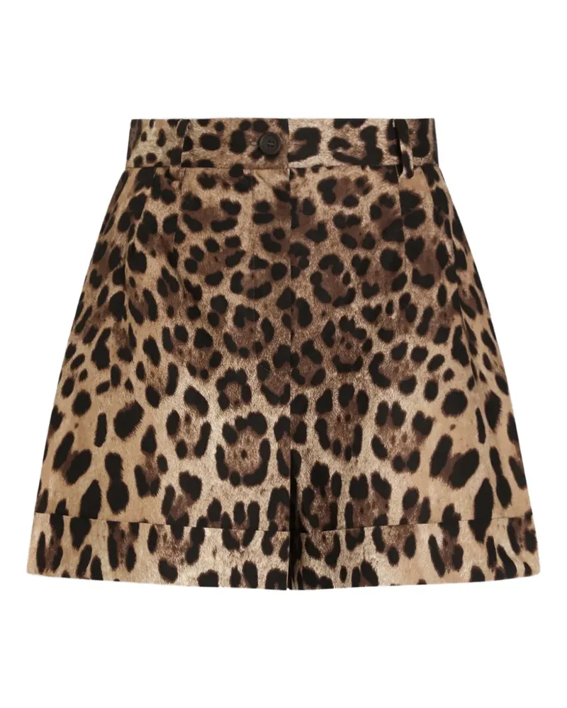 Dolce & Gabbana Shorts mit Leoparden-Print - Braun Braun