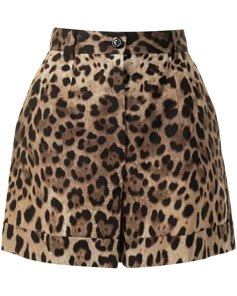 Dolce & Gabbana Shorts mit Leoparden-Print - Braun Braun