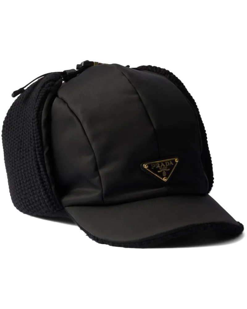 Prada Re-Nylon Mütze - Schwarz Schwarz