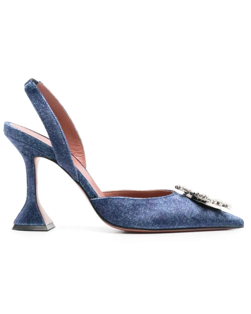 Amina Muaddi Begum Slingback-Pumps 95mm - Blau Blau