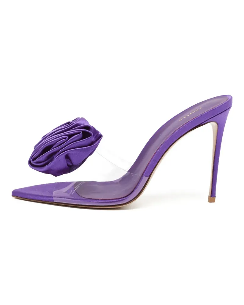 Le Silla Pantoletten mit Blumenapplikation - Violett Violett