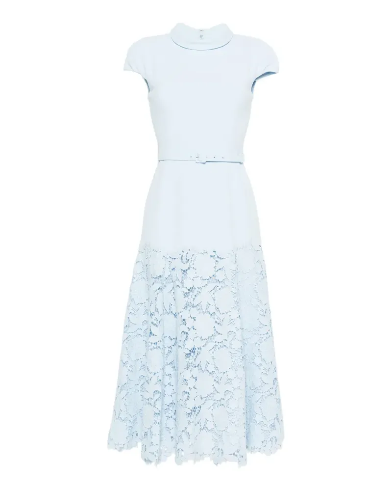 Self-Portrait crepe lace midi dress - Blau Blau