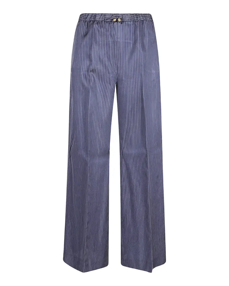 True Royal pinstripe-pattern drawstring trousers - Blau Blau