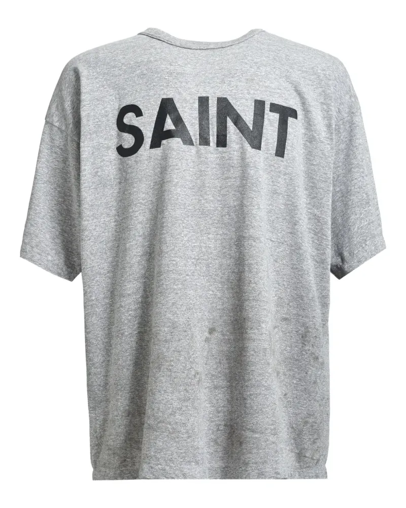 SAINT MXXXXXX T-Shirt mit Logo-Print - Grau Grau