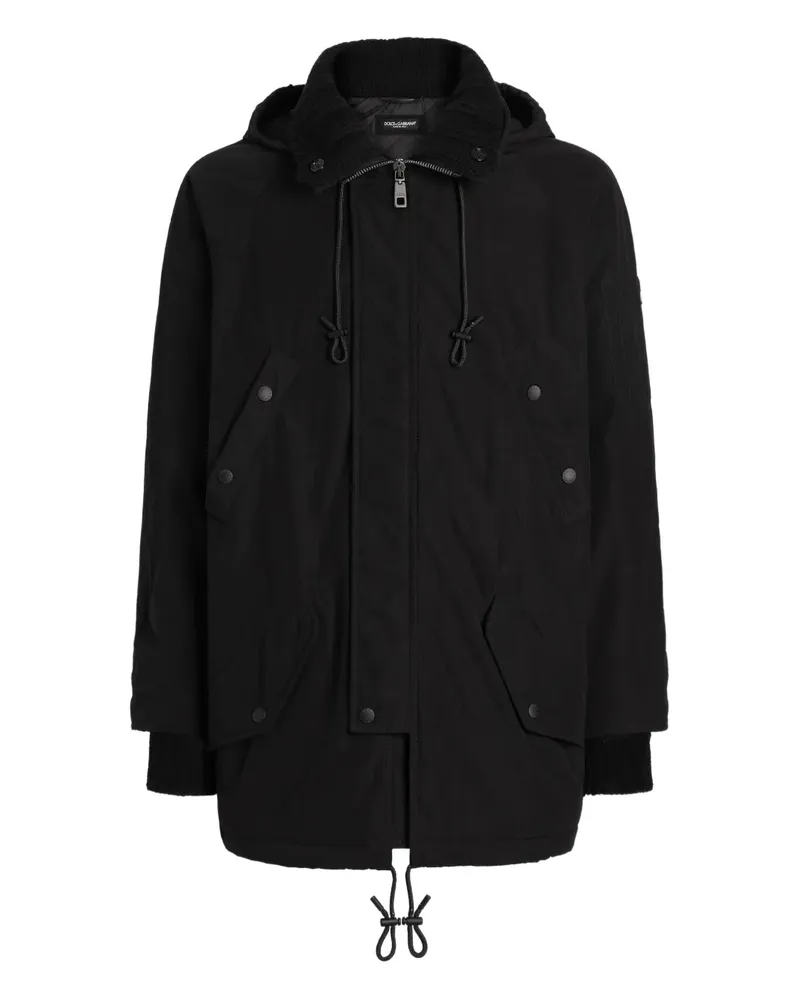 Dolce & Gabbana Kapuzenjacke mit Kordelzug - Schwarz Schwarz