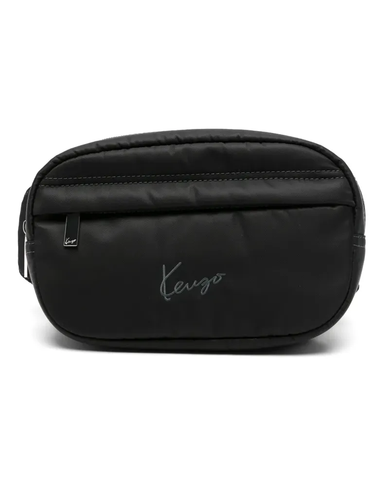 Kenzo logo-embroidered belt bag - Schwarz Schwarz