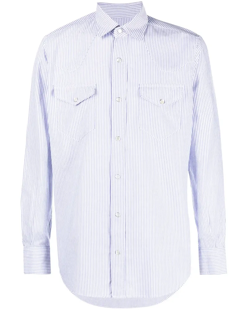 Glanshirt Gestreiftes Hemd - Blau Blau