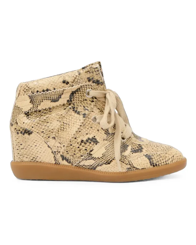 Isabel Marant Bobby snakeskin-effect leather sneakers - Nude Nude