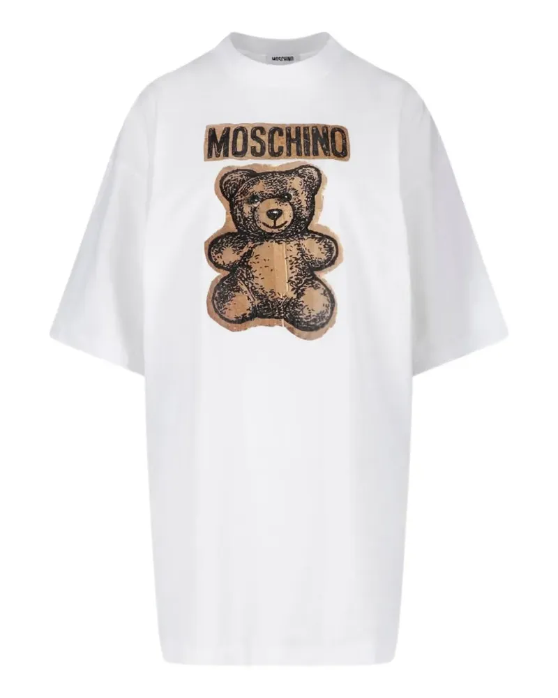 Moschino Teddy Bear logo-print T-shirt mini dress - Weiß Weiß