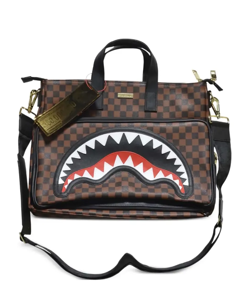 Sprayground Tote Bag mit Schachbrett-Muster - Braun Braun