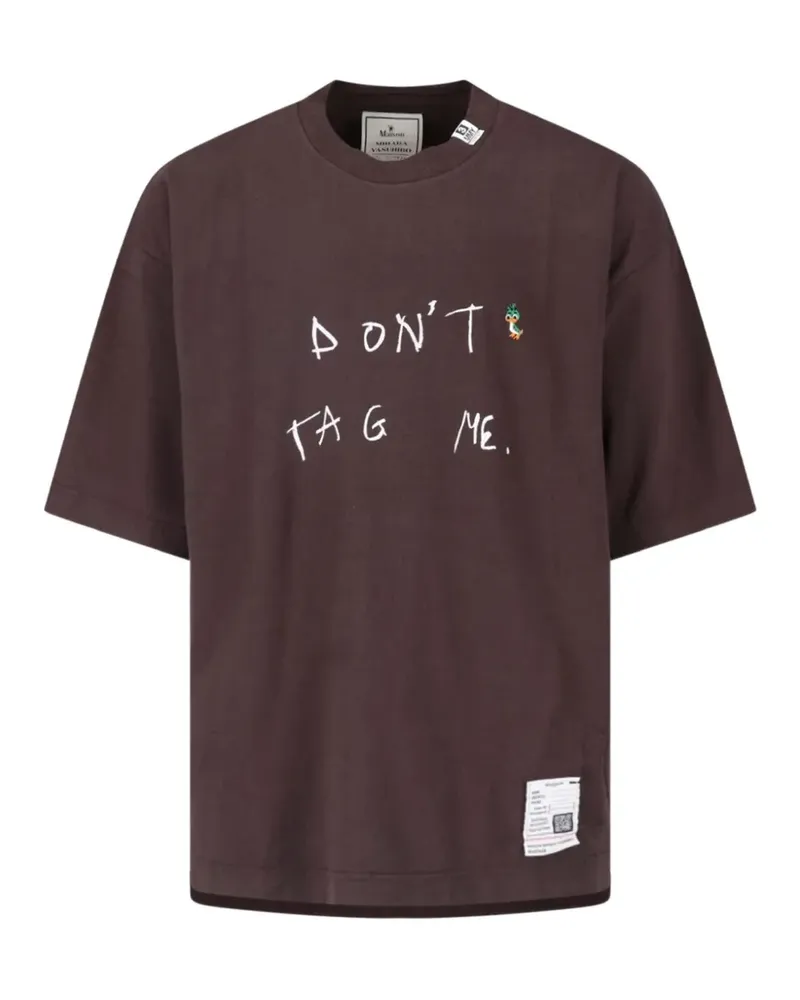 MIHARAYASUHIRO Don't Tag Me. printed T- shirt - Braun Braun