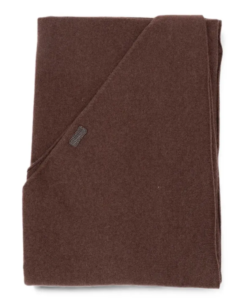Brunello Cucinelli Kaschmirschal mit Monili-Detail - Braun Braun