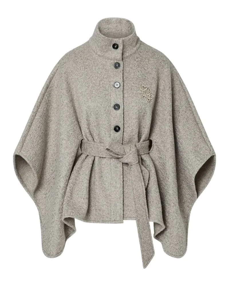 Liu Jo Cape mit Logo-Schild und Knöpfen - Grau Grau