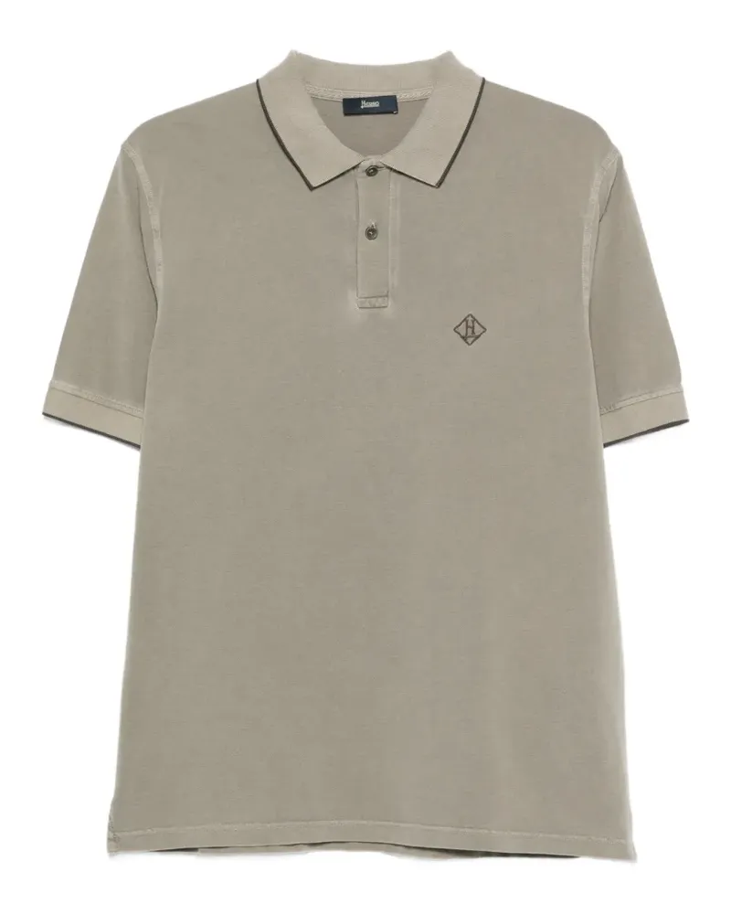 Herno logo-embroidered polo shirt - Grau Grau