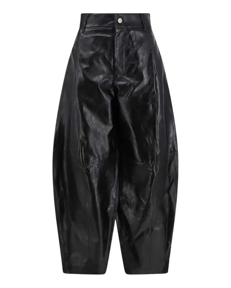 Soeur Julien pleated leather trousers - Schwarz Schwarz