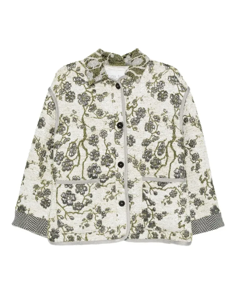 forte_forte Jacke mit Blumen-Print - Grau Grau