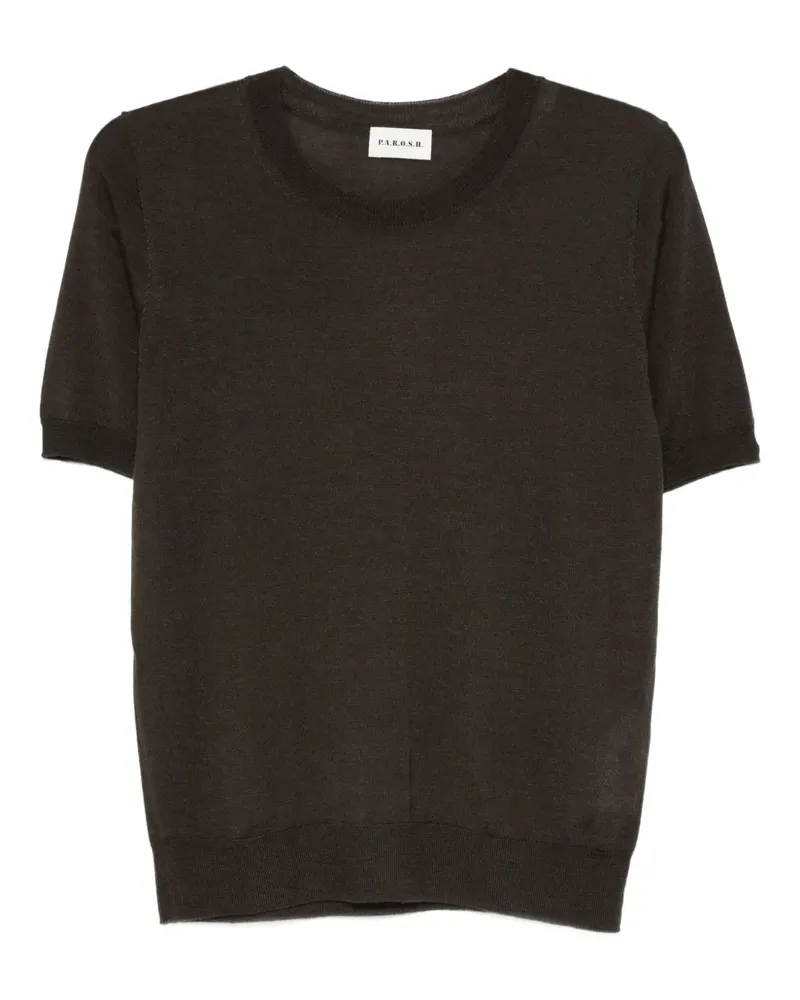 P.A.R.O.S.H. P.A.R.O H. T-Shirt mit rundem Ausschnitt - Braun Braun