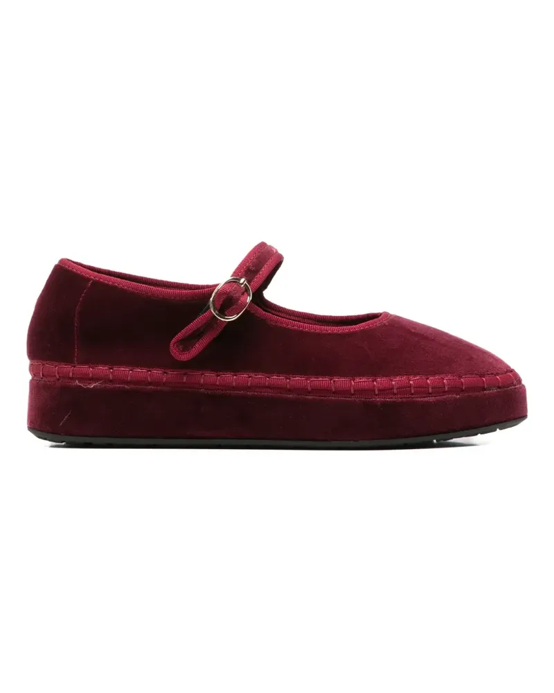 FLABELUS Double Lucrecia velvet Mary Jane shoes - Rot Rot