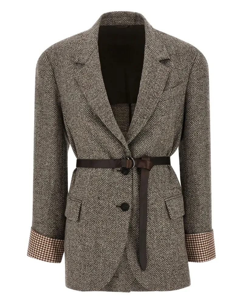 Brunello Cucinelli Blazer mit Fischgrätenmuster - Braun Braun