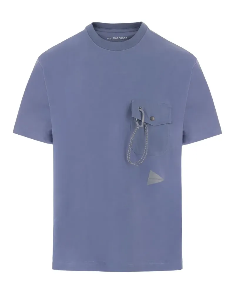 and wander T-Shirt mit Karabinerdetail - Blau Blau
