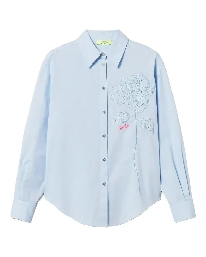 Twin-Set x Myfo floral-embroidered shirt - Blau Blau
