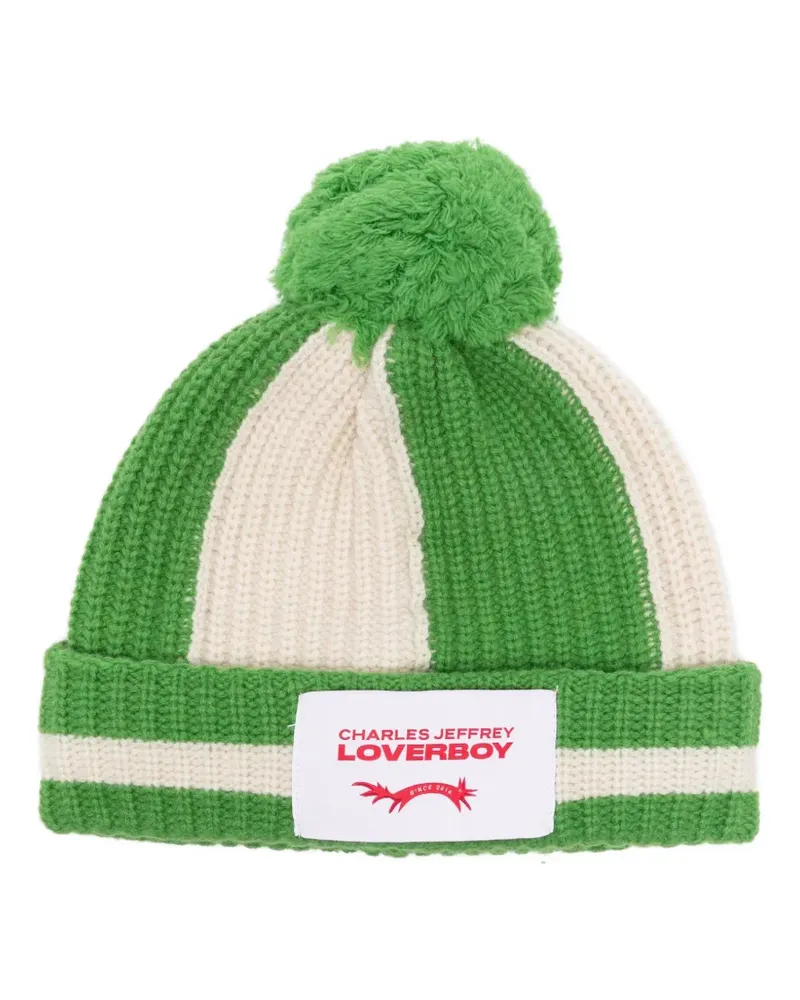 Charles Jeffrey Loverboy Gestrickte Pompom Beanie - Grün Grün