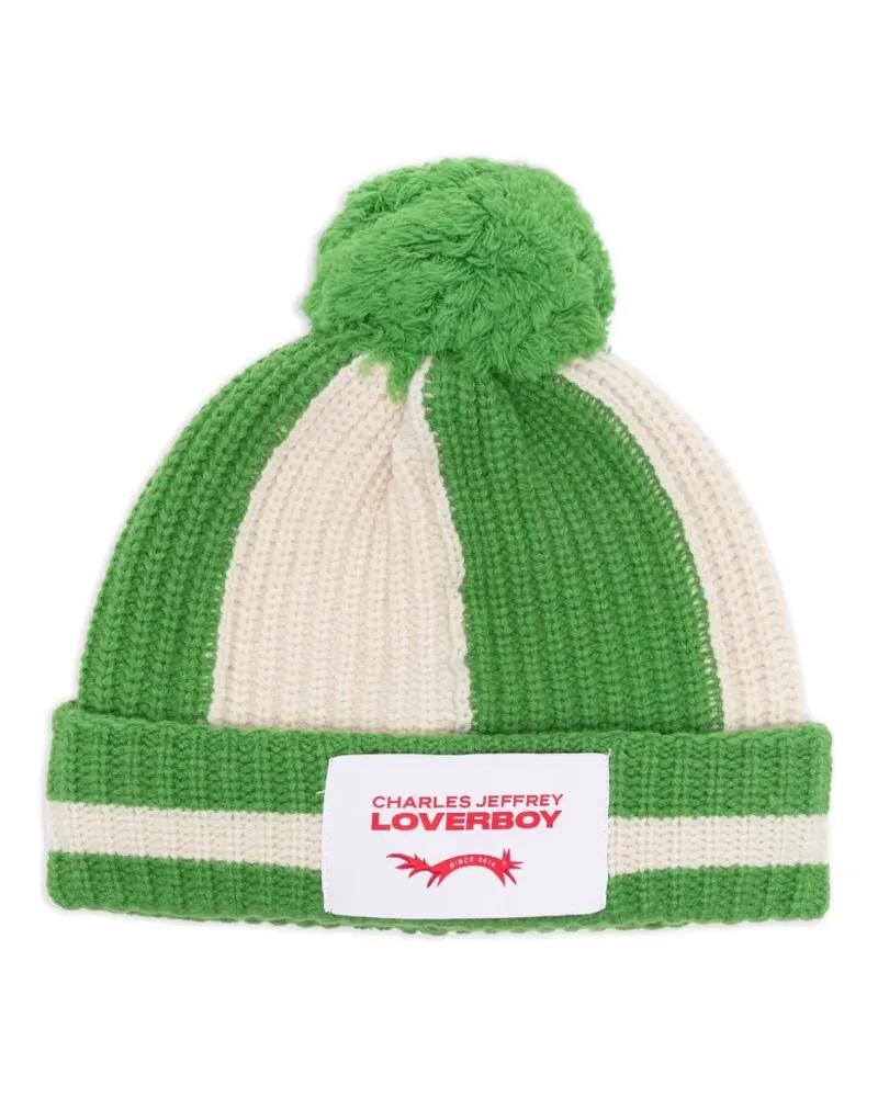 Charles Jeffrey Loverboy Gestrickte Pompom Beanie - Grün Grün