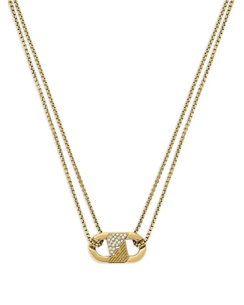 Emporio Armani crystal-embellished pendant necklace - Gold Gold