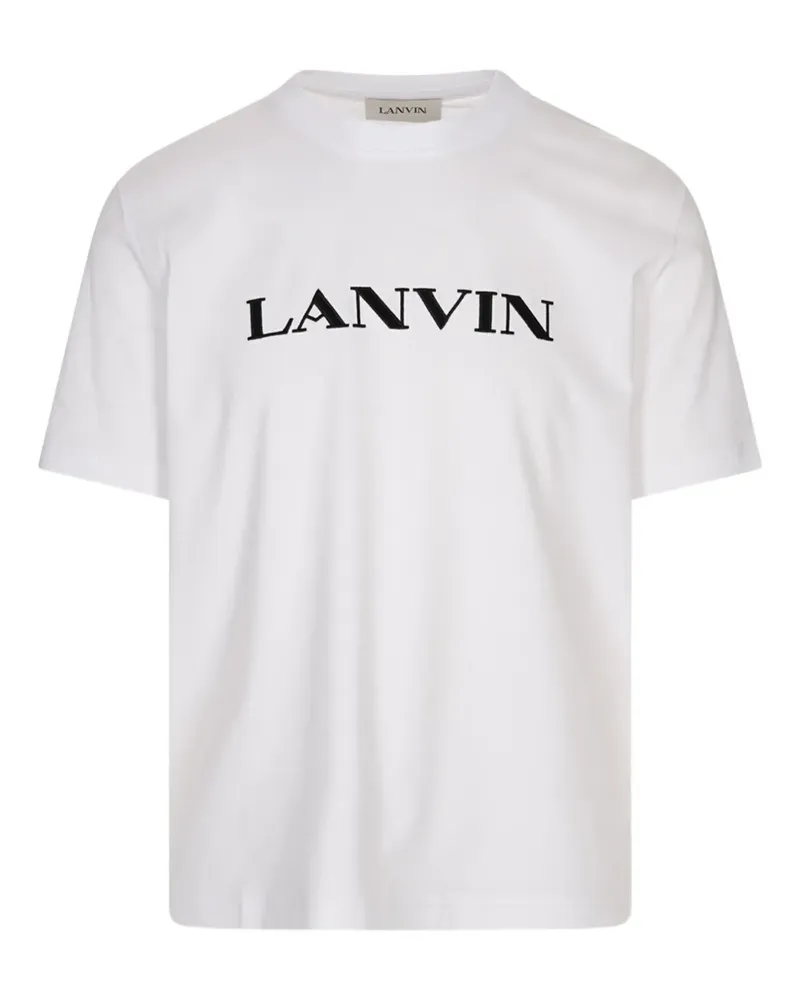 Lanvin T-Shirt mit Logo-Stickerei - Weiß Weiß