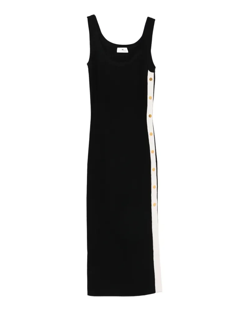 Elisabetta Franchi button-detail sleeveless midi dress - Schwarz Schwarz