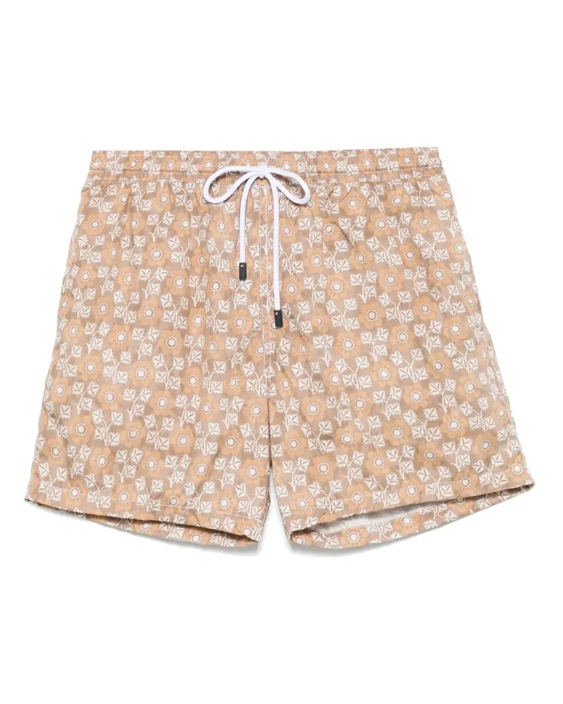 BARBA Badeshorts mit Blumen-Print - Nude Nude