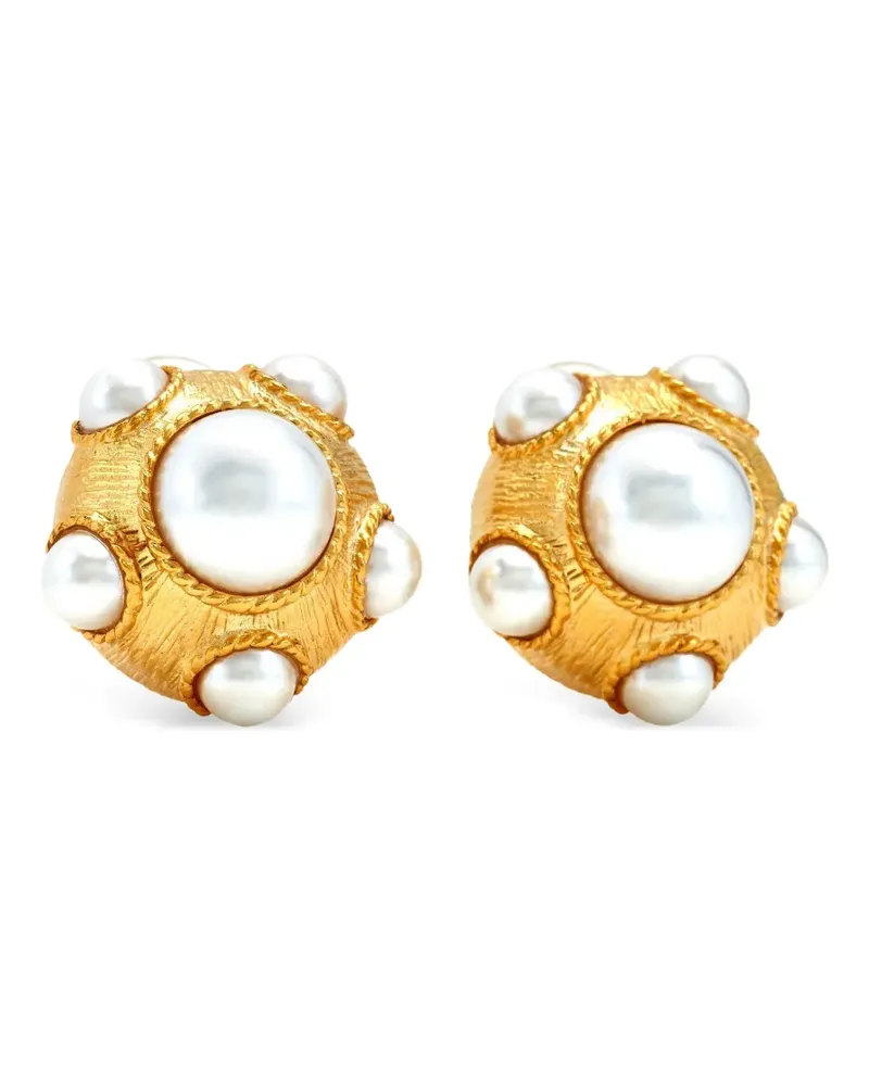 Kenneth Jay Lane Ohrringe mit Cabochon-Perle - Gold Gold