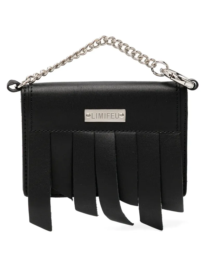 Yohji Yamamoto Portemonnaie mit Fransen - Schwarz Schwarz