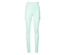 side lace leggings - Blau