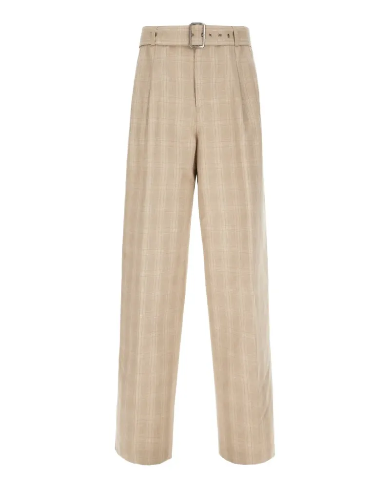 Iceberg belted check-pattern trousers - Nude Nude