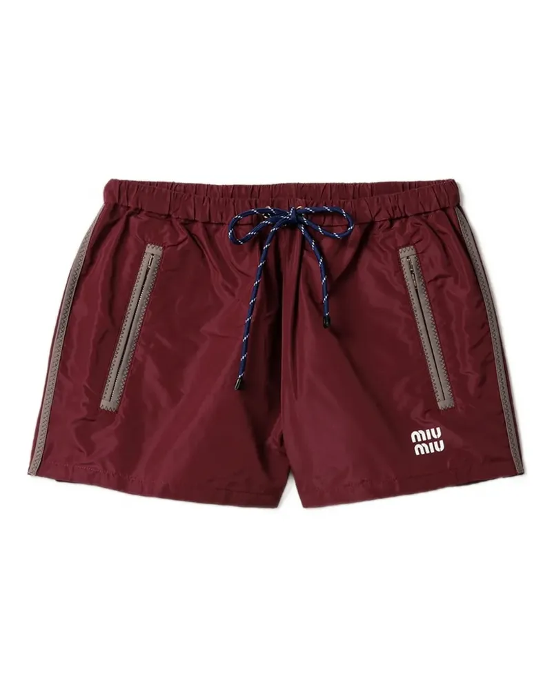 Miu Miu Shorts mit Kordelzug - Rot Rot
