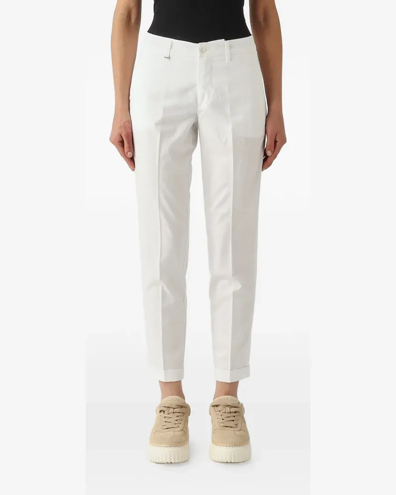 Fay pressed-crease turn-up trousers - Weiß Weiß