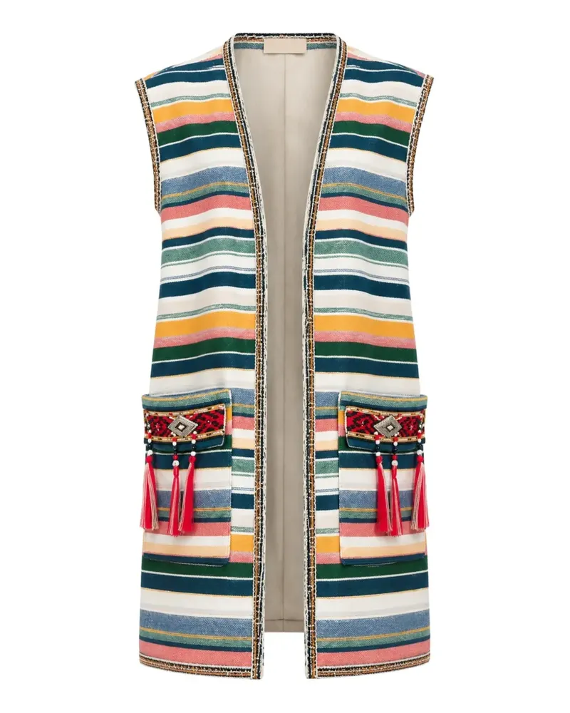 Fortela striped tassel-detail vest - Nude Nude