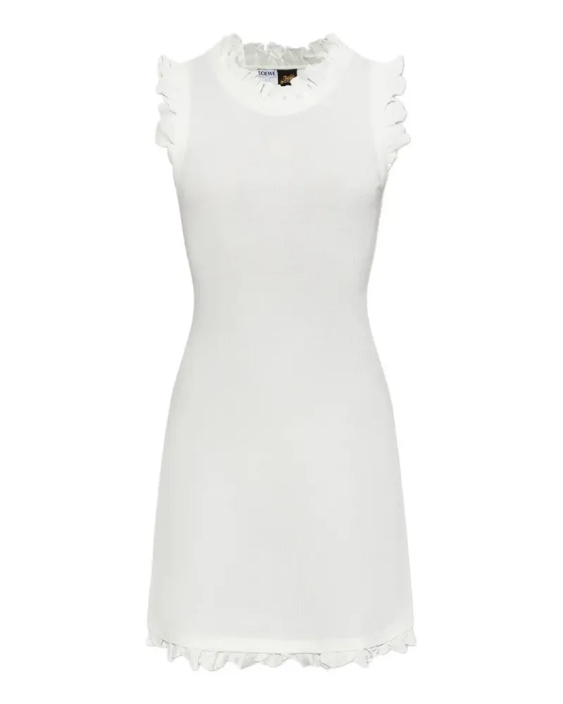Loewe ruffled Anagram mini dress - Weiß Weiß
