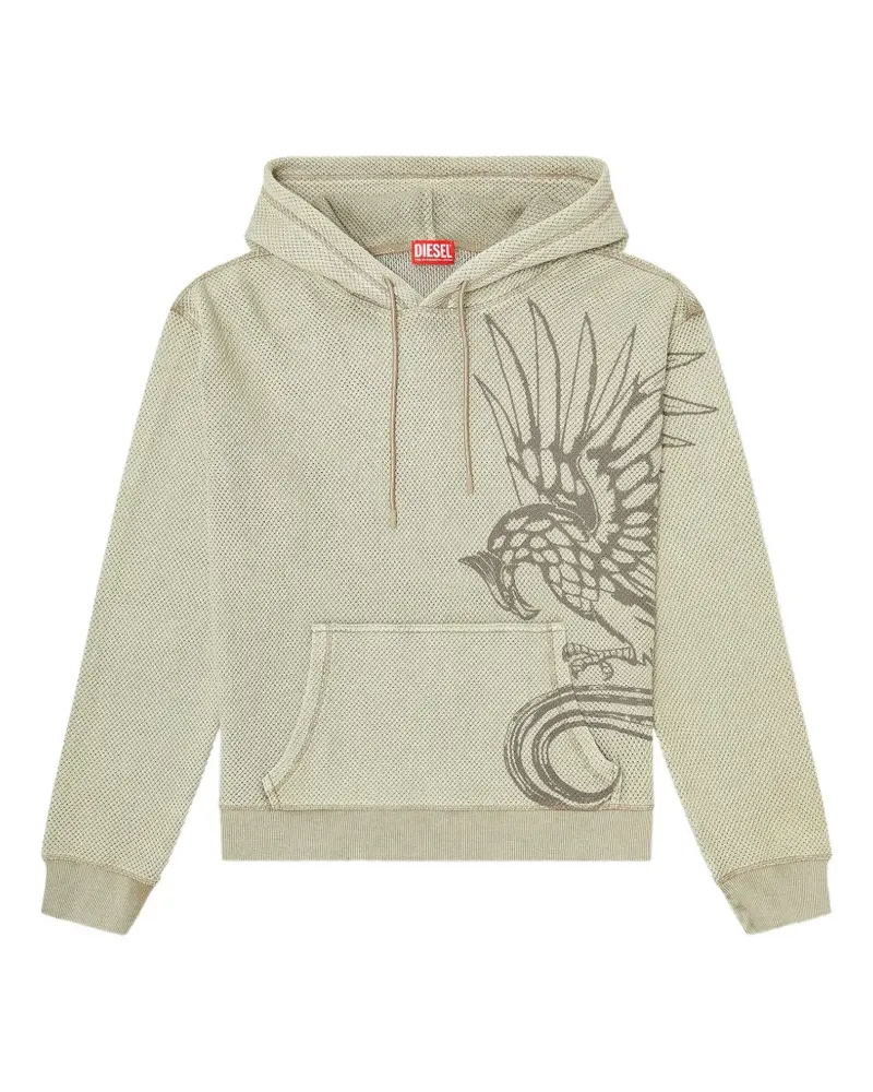 Diesel Hoodie mit Jacquard-Mesh-Print - Nude Nude