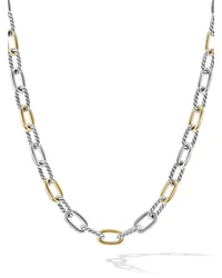 David Yurman 18kt Madison Toggle Gelbgoldhalskette Silber