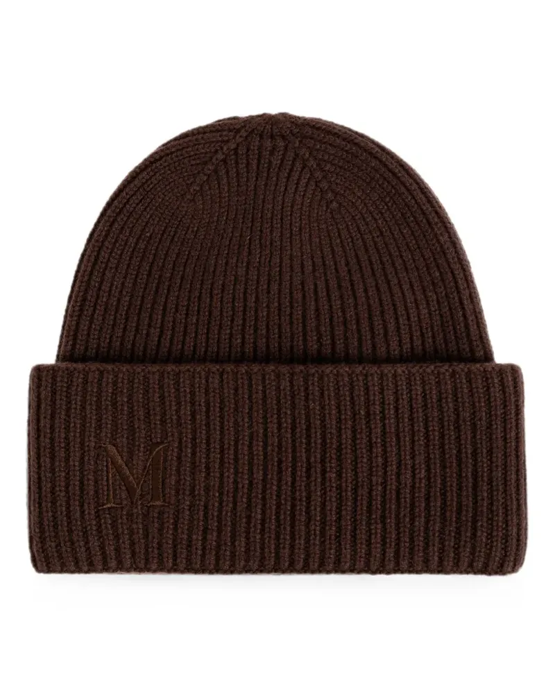 Max Mara ribbed cashmere beanie - dark brown - Braun Braun