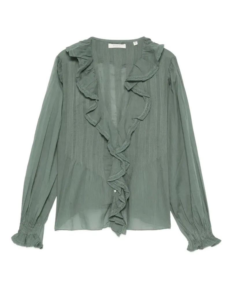 DÔEN Bluse mit Rüschen - Grün Grün