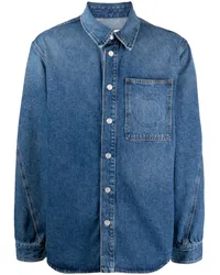 Trussardi Jeanshemd mit Logo-Prägung Blau