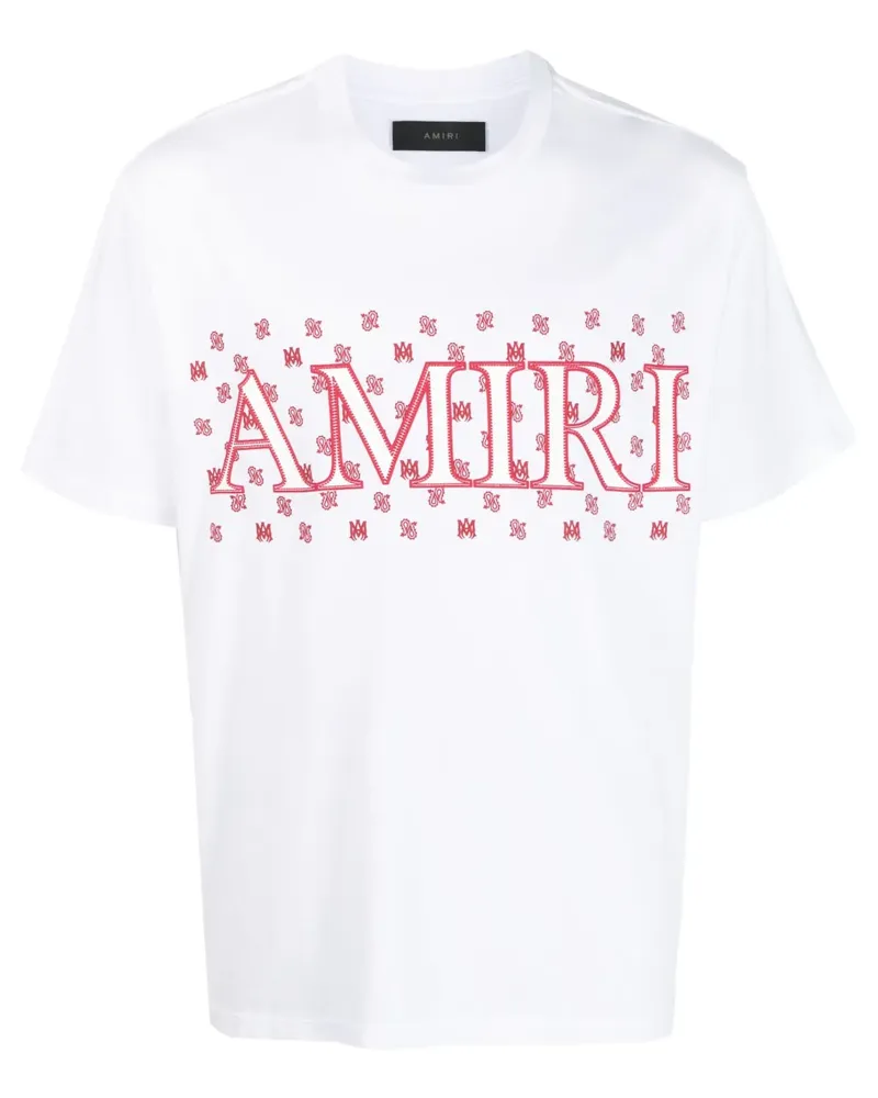 Amiri T-Shirt mit Paisleymuster - Weiß Weiß