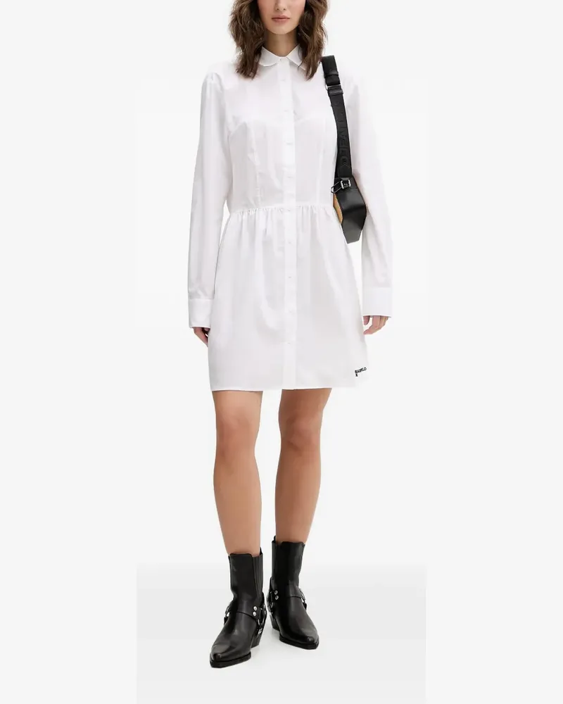 Karl Lagerfeld corset-style mini shirt dress - Weiß Weiß